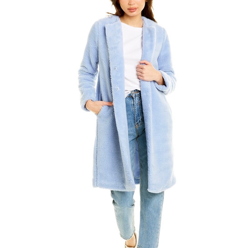 NWOT Cami NYC Emmy Sherpa Coat in blue, XS